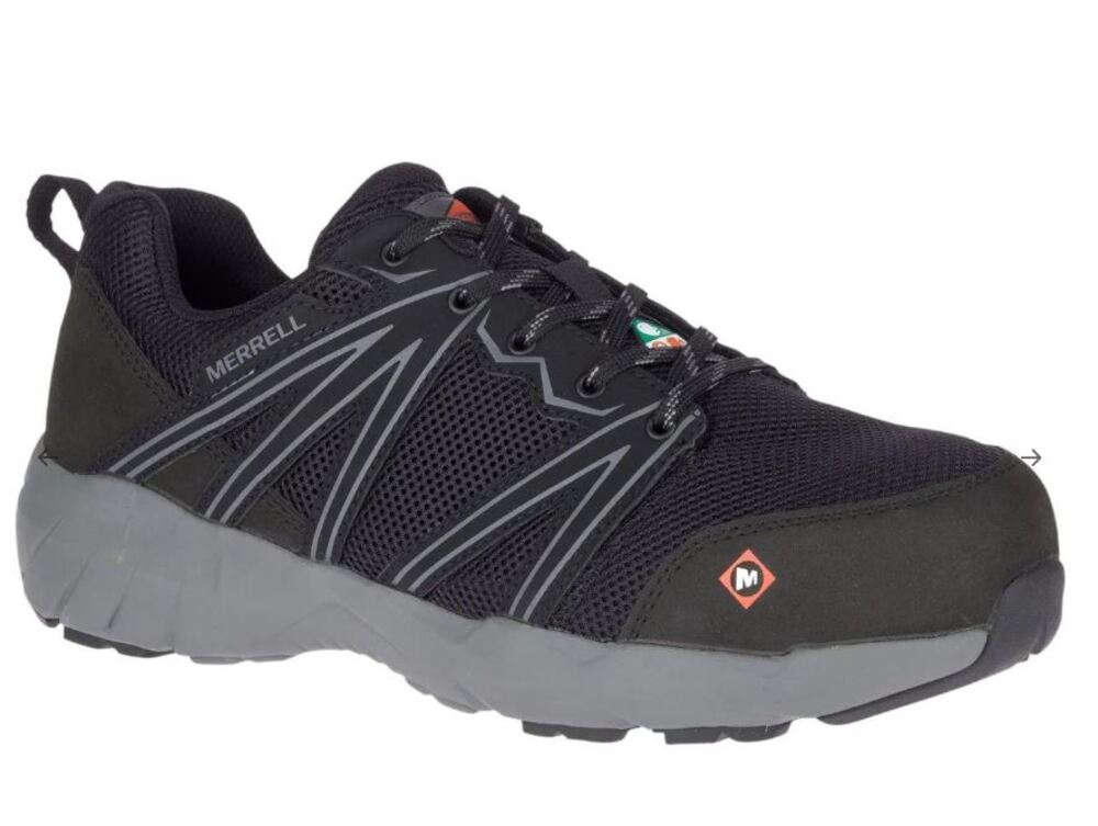 Merrell Mens Fullbench Superlite Black Alloy Toe Work Sneakers Size US 11
